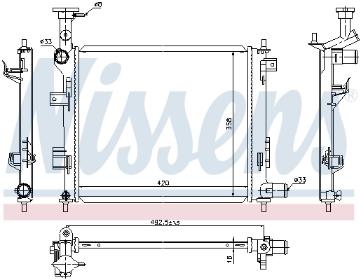  Radiador de esfriamento de motor KIA Picanto II hatchback (TA) (2011 - 2018) II