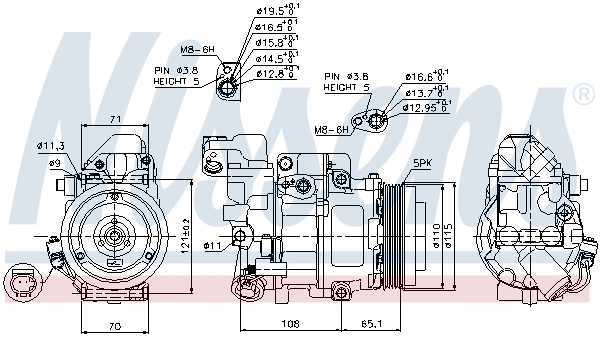 Compressor de aparelho de ar condicionado 89051 Nissens
