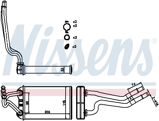 70980 Nissens Radiador de forno (de aquecedor)