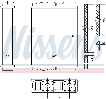 Radiador de forno (de aquecedor) Nissens 72050