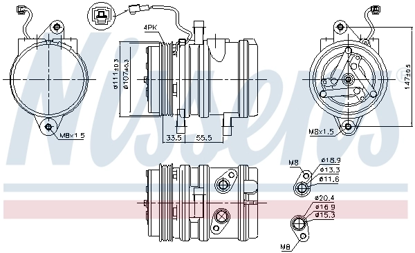 Compressor de aparelho de ar condicionado 89275 Nissens
