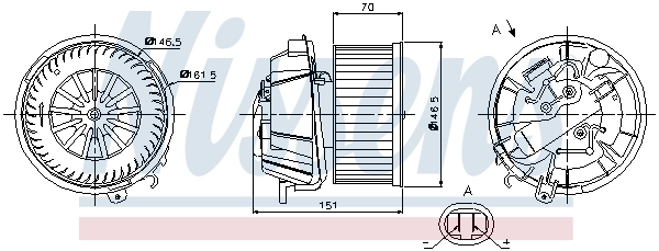 Motor de ventilador de forno (de aquecedor de salão) Nissens 87127
