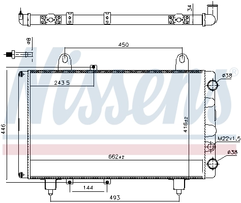 Radiador de esfriamento de motor Nissens 63561