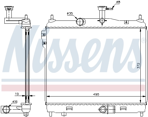 Radiador de esfriamento de motor Nissens 67512