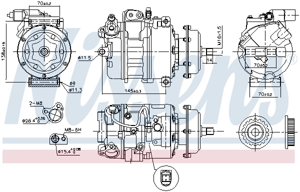 890637 Nissens Compressor de aparelho de ar condicionado
