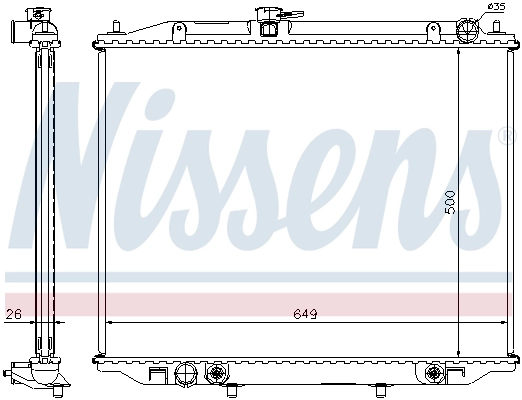 Radiador de esfriamento de motor Nissens 68709A