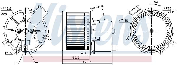 Motor de ventilador de forno (de aquecedor de salão) 87405 Nissens