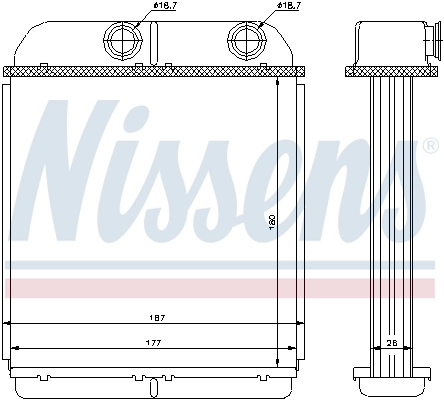Radiador de forno (de aquecedor) Nissens 73644
