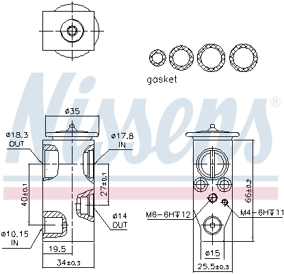 Válvula TRV de aparelho de ar condicionado Nissens 999366