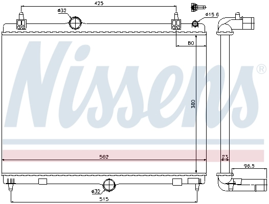 Radiador de esfriamento de motor Nissens 636009
