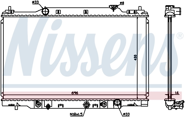 Radiador de esfriamento de motor 68104 Nissens