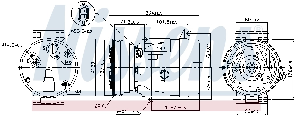 Compressor de aparelho de ar condicionado 89121 Nissens