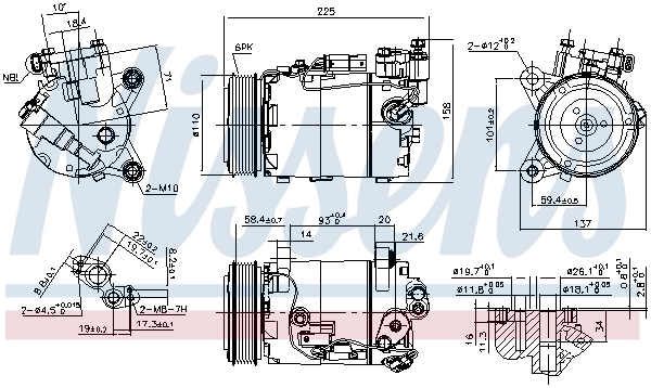 Compressor de aparelho de ar condicionado Nissens 890098 preço, a partir de 456,94 USD