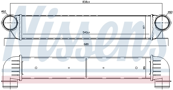 Radiador de intercooler 96726 Nissens