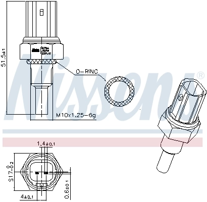 Sensor de temperatura do fluido de esfriamento Nissens 207066