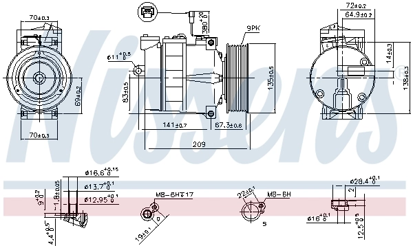 Compressor de aparelho de ar condicionado 89030 Nissens