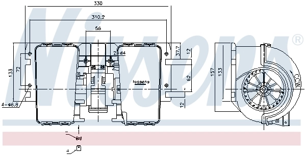 Motor traseiro de ventilador de forno (de aquecedor de salão) A0008304504 Mercedes