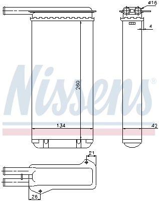 71755 Nissens Radiador de forno (de aquecedor)