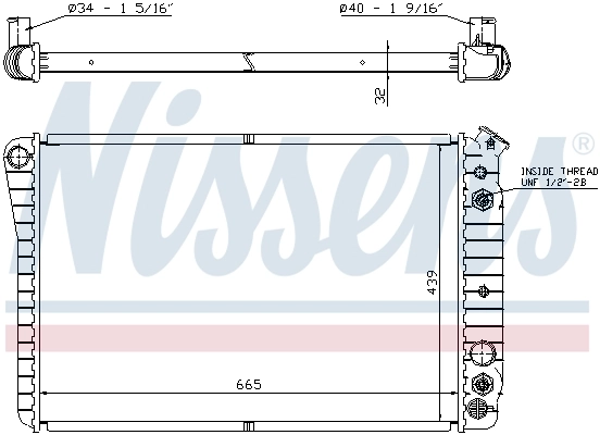 Radiador de esfriamento de motor 67600 Nissens