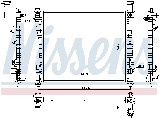 Radiador de esfriamento de motor 61033 Nissens