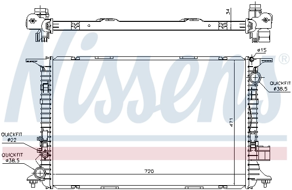 Radiador de esfriamento de motor 60326 Nissens