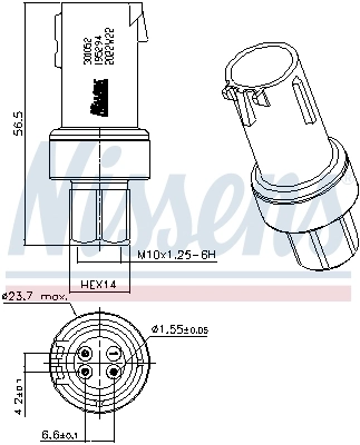 Sensor de pressão absoluta de aparelho de ar condicionado Nissens 301052