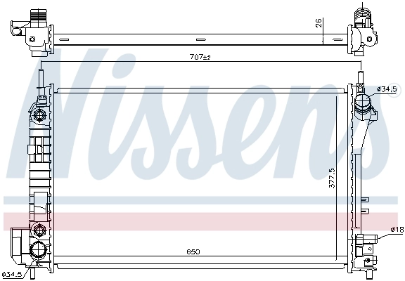 Radiador de esfriamento de motor 630703 Nissens