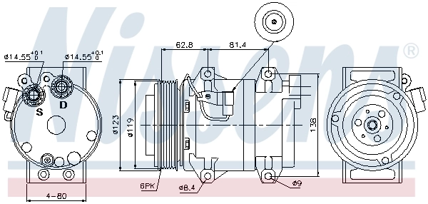 Compressor de aparelho de ar condicionado 89070 Nissens