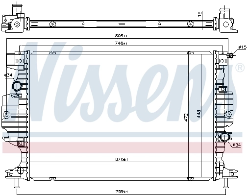 Radiador de esfriamento de motor 620152 Nissens