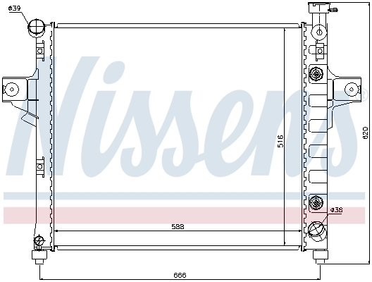 Radiador de esfriamento de motor 61023 Nissens