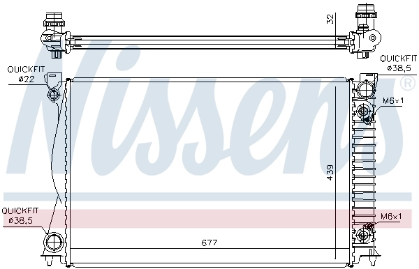 Radiador de esfriamento de motor Nissens 60233A