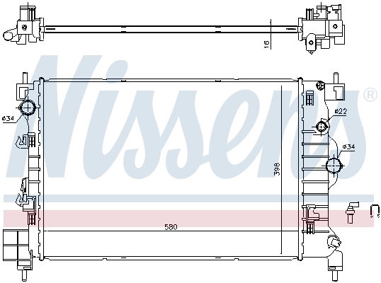 Radiador de esfriamento de motor 61697 Nissens