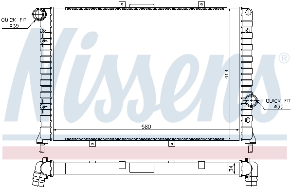Radiador de esfriamento de motor 68804 Nissens