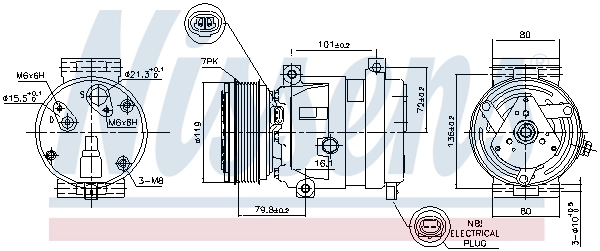 Compressor de aparelho de ar condicionado Nissens 89267 preço, a partir de 354,81 USD