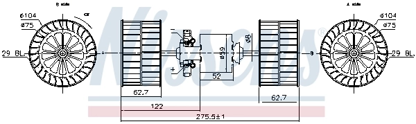 Motor de ventilador de forno (de aquecedor de salão) Nissens 87193