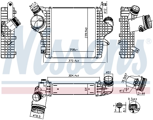 Radiador de intercooler 961304 Nissens