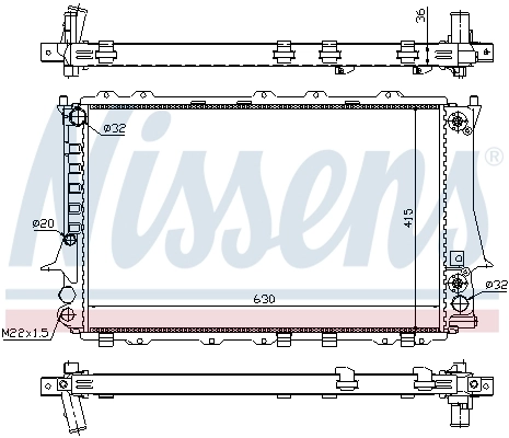 Radiador de esfriamento de motor 60480 Nissens