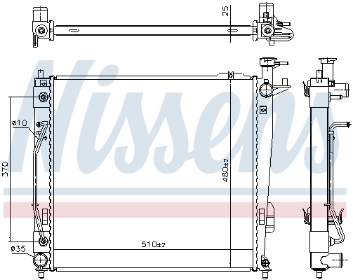 Radiador de esfriamento de motor Nissens 675046
