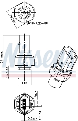 Sensor de pressão absoluta de aparelho de ar condicionado Nissens 301101