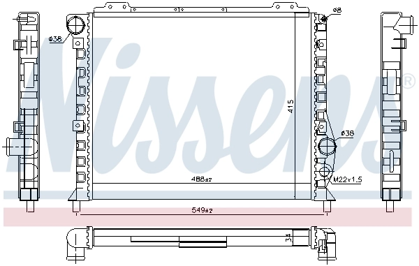 Radiador de esfriamento de motor 60051 Nissens