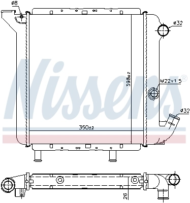 Radiador de esfriamento de motor 7701032542 Renault (RVI)
