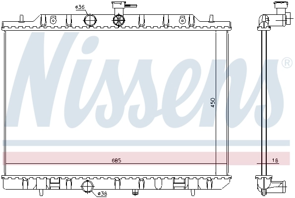 Radiador de esfriamento de motor 67365 Nissens