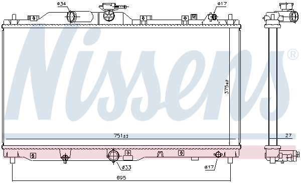Radiador de esfriamento de motor S55215200 Mazda