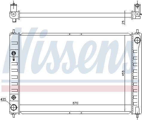 Radiador de esfriamento de motor 68743 Nissens