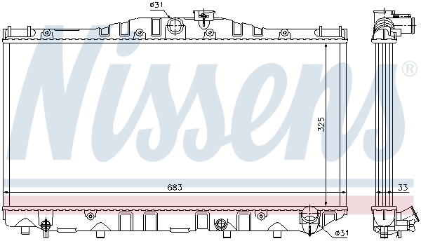 Radiador de esfriamento de motor 64725 Nissens