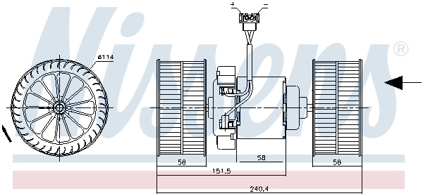 Motor de ventilador de forno (de aquecedor de salão) Nissens 87400
