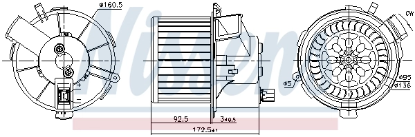Motor de ventilador de forno (de aquecedor de salão) 87483 Nissens