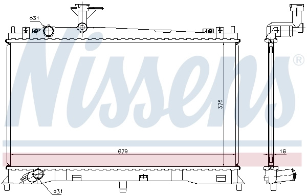 Radiador de esfriamento de motor Nissens 62462A