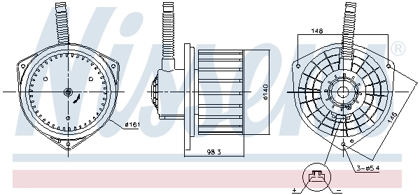 Motor de ventilador de forno (de aquecedor de salão) Nissens 87755