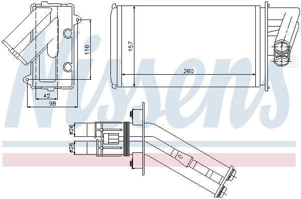 Radiador de forno (de aquecedor) Nissens 73368 preço, a partir de 36,36 USD